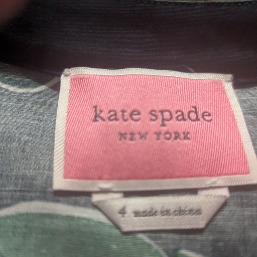 Kate Spade Dark Green Leaf Print Midi Dress - Picture 8 of 8